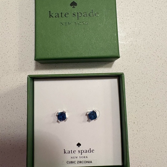 kate spade Jewelry - New Kate Spade Sapphire Blue Stud Earrings